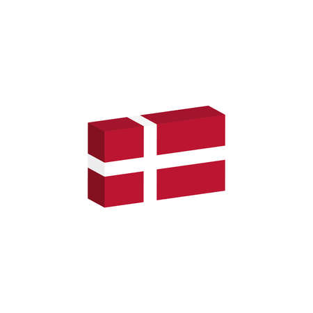 3d flag  of Denmarkのイラスト素材