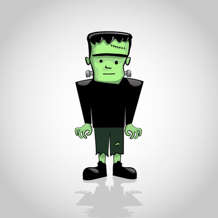 Frankenstein spooky face for halloweenのイラスト素材