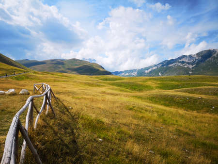 Beautiful landscape, green valley and mountainsの写真素材