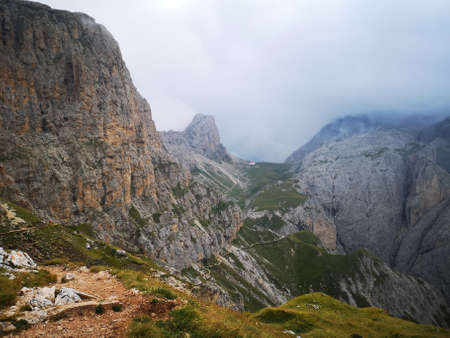 Beautiful mountain landscape in Dolomite National Park, Trentino alto Adige, italyの写真素材