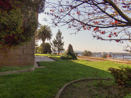 The watchtower of San Juan protects the port of Ferrolの写真素材