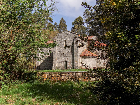 The chapel of San Miguel of Breamoの写真素材