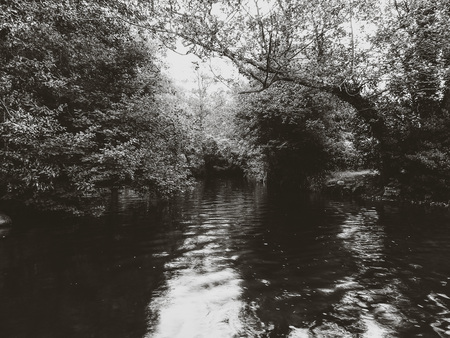 The Xubia river in black and whiteの写真素材