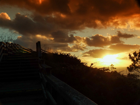 The beginning of the sunset arrives at Doninos beach