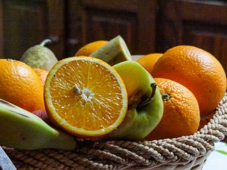 Image of a still life with some fruits in the kitchenの写真素材