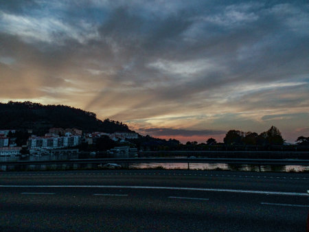 Image of a dawn at the bridge of pontedeumeの写真素材