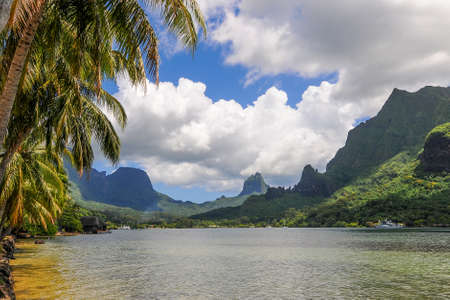 Moorea One of the many coves in the islandの写真素材