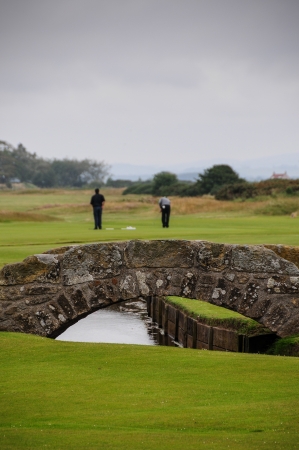 The famous Swilcan bridge in Saint Andrews.Scotlandの写真素材