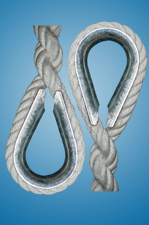  A metal ring around which a rope splice is passed to prevent chafingの写真素材
