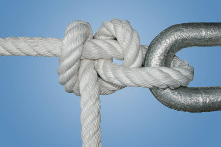 The sailorÂ´s knot is easy and very useful knot Round Turn and Two Half Hitchesの写真素材
