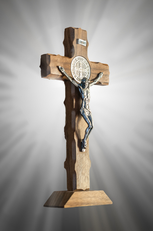 The crucifix of Saint Benedict crucifix called tambi?n est? of good deathの写真素材