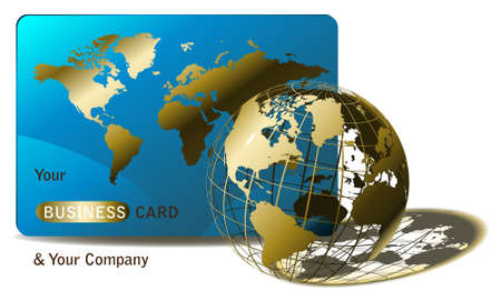 golden globe and business card for agencies or webのイラスト素材