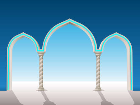 oriental gypsum archway to put on a background to frameのイラスト素材