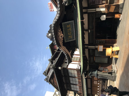 This is Dogo Onsen in Matsuyama, Japan. It is one of Japan's most historic hot springs.の写真素材
