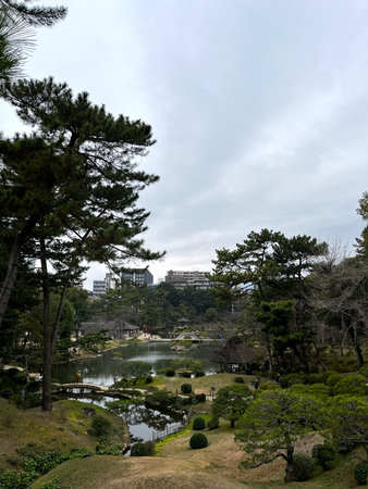 This is Shukkeien Garden in Hiroshima, Japan.の写真素材