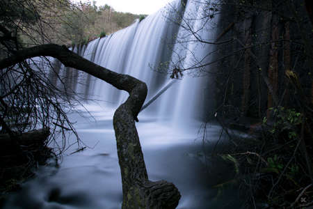 Pradillo dam in the river Lozoya. Sierra de Guadarrama. Madrid. Spain. Europe.の写真素材