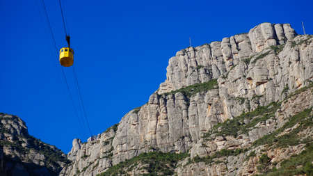 Approaching the cliffs at the Barcelona Montserratの写真素材