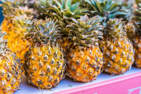 Pineapples sold in the Carmel Shuk, Tel Aviv, Israel