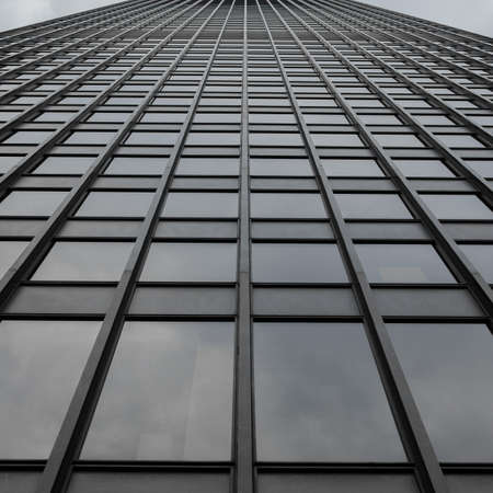 Grey Uniform Grid Skyscraperの写真素材