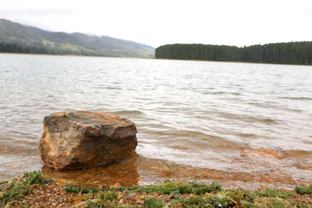 Rock in lakeの写真素材