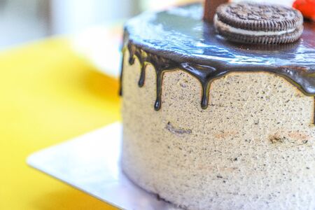 Detail of a chocolate cakeの写真素材