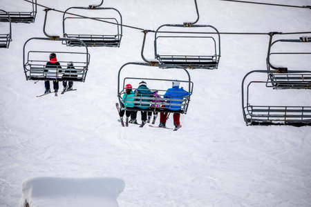 Chairlifts in Snoqualmie Pass, WA, USA.
