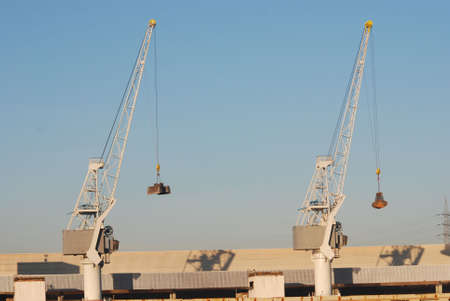 Two cranes in the port of Antwerp