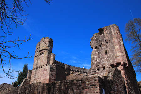 DILSBERG, GERMANY - April 15, 2013: Dilsberg Castle is located on a hill above the River Neckar  Neckargem?nd, Germany on April 15, 2013のeditorial素材
