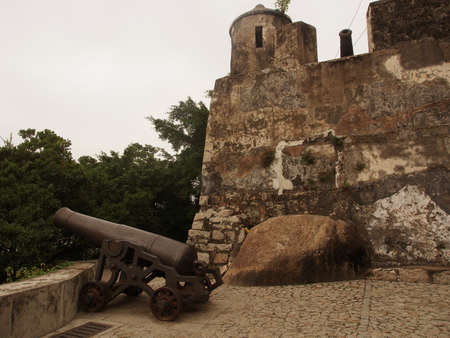 Old fortress with cannons in Macuaの写真素材