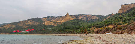 ANZAC cove, site of World War I landing of the ANZACs on the Gallipoli peninsula in Turkey.の写真素材