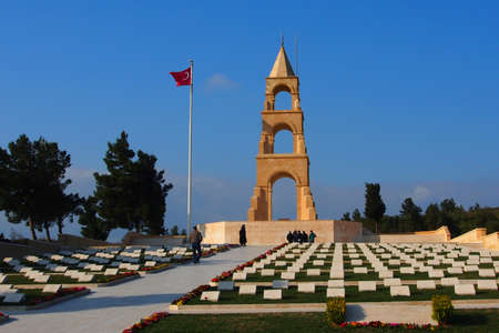 Turkish war memorial commemorating the men of the Turkish 57th Infantry Regiment who died during the Battle of Gallipoli.のeditorial素材