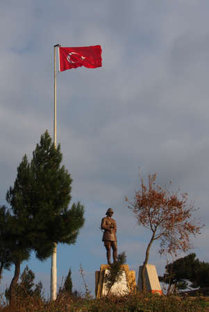 Ataturk on the highest point of the Gallipoli battlefieldsのeditorial素材