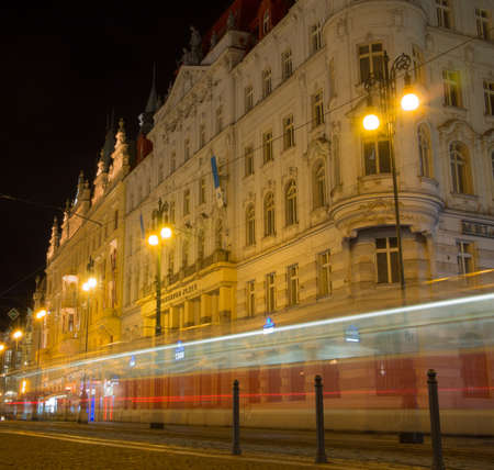 Night shot of Prague Streets.のeditorial素材