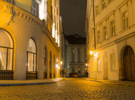 Night shot of Prague Streets.のeditorial素材