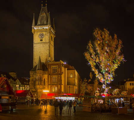 The Old Clock Tower of the in the Old Town Square of Prague.のeditorial素材