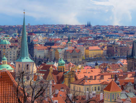 Looking over Prague from the Castle districtのeditorial素材