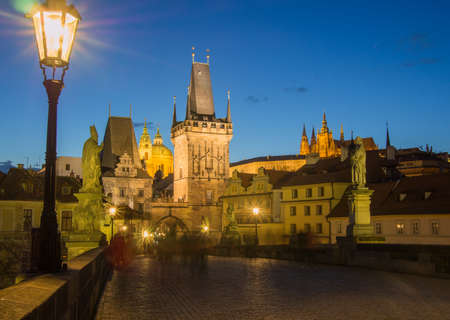 Charles Bridge and Prague castle, Czech Republicのeditorial素材