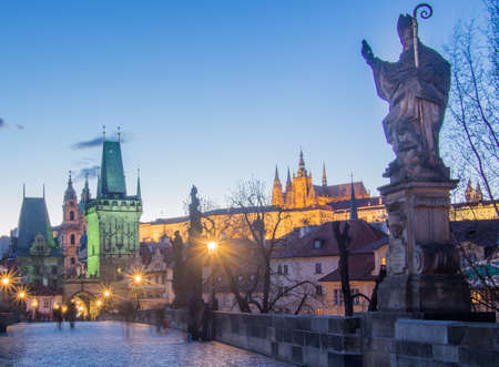 Charles Bridge and Prague castle, Czech Republicのeditorial素材
