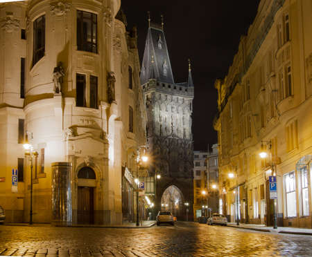 Powder Tower, an original city gate of Pragueのeditorial素材