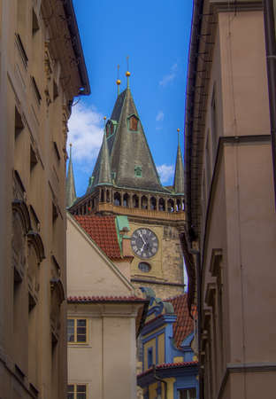 The Old Clock Tower of the in the Old Town Square of Prague.の写真素材