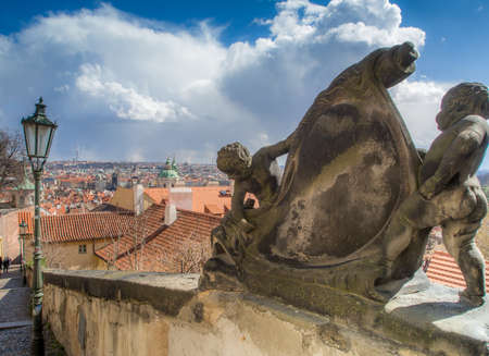 Looking over Prague from the Castle distictのeditorial素材