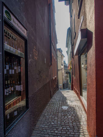 Street view of Traditional old buildings in Zurich, the Switzerlandのeditorial素材