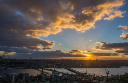 View of Istanbul old town from Galata Tower, Istanbul.の写真素材
