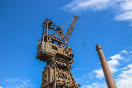 Rusty disused crane on Cockatoo Island docks in Sydneyの写真素材