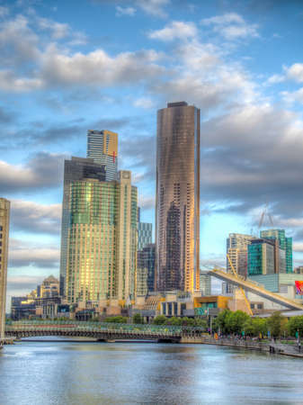 Tall building along the river in Melbourne's  southbank areaのeditorial素材