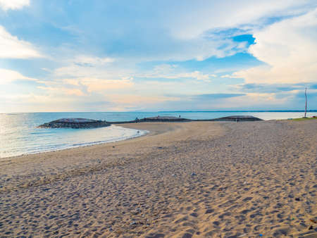 Golden sand and beautiful weather on beach of Bali.の写真素材