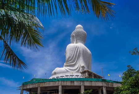 Behind the Big Budha of Phuket with a beautiful blue skyのeditorial素材