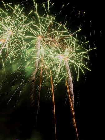 Closeup of a Large Colorful Fireworks Displayの写真素材