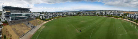 AUSTRALIA, MELBOURNE - FEBRUARY 25, 2018: Ricoh Centre is the only remaining grandstand from Waverley Park, a   77,000 seat Australian football stadium demolished in 2001. It has been turned into a state-of-the-art training and administrative facilityrnedのeditorial素材