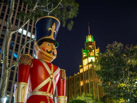 AUSTRALIA, MELBOURNE - DECEMBER 29, 2014: Christmas toy soldiers standing in Melbourne's city square...